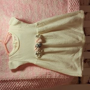 Ivory Shortsleeved Sweater Dress -6-9 months